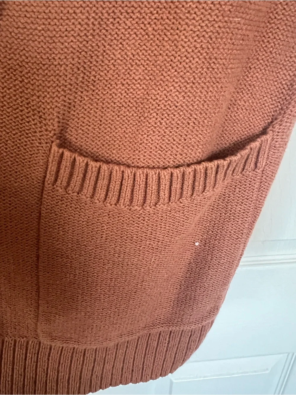 Sonoma Rust Brown Open-Front Longer Cardigan Sweater XL